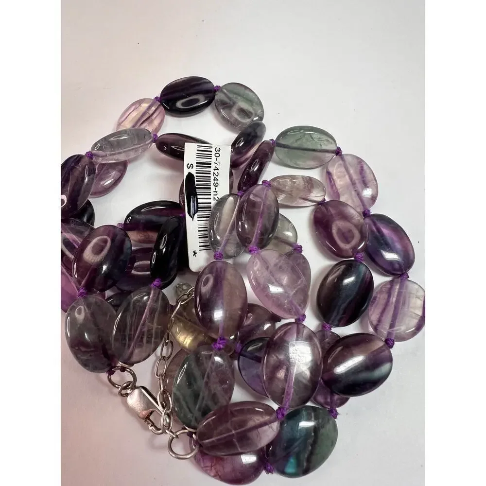 NEW Nate & Etan Fluorite knotted necklace with sterling silver clasp